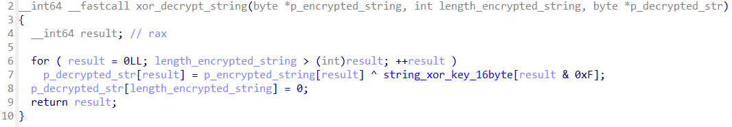 XOR String decryption function