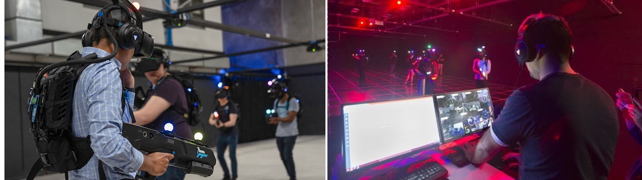 Inside a VR arena