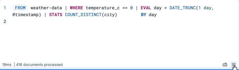 Automatic line breaks and indentation for ES|QL queries