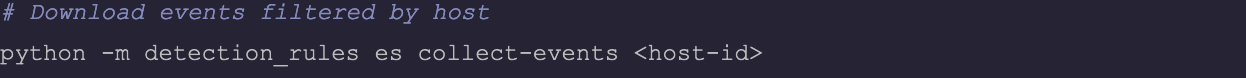 Detection Rules CLI collect-events function