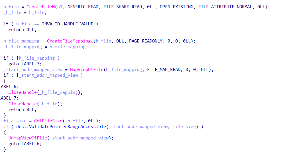 NANOREMOTE loading PE file from disk into memory