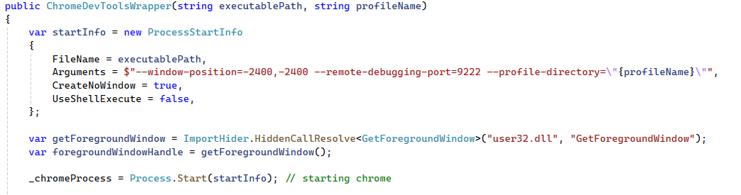New Chrome process in remote debug mode