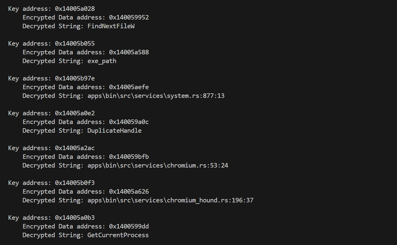 Batch processing to decrypt all strings