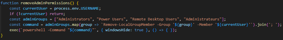 Remove current user from Admin groups
