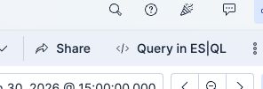 Query in ES|QL button in the Discover toolbar