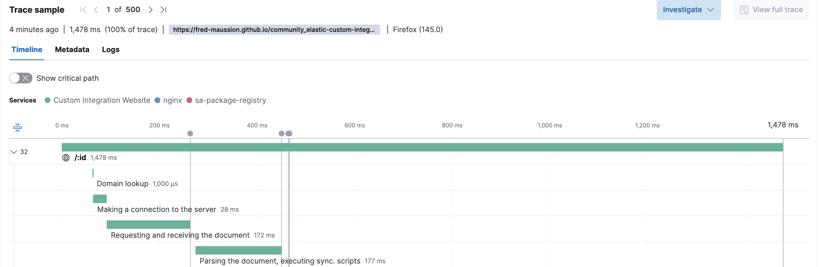 Nginx Trace Continuity