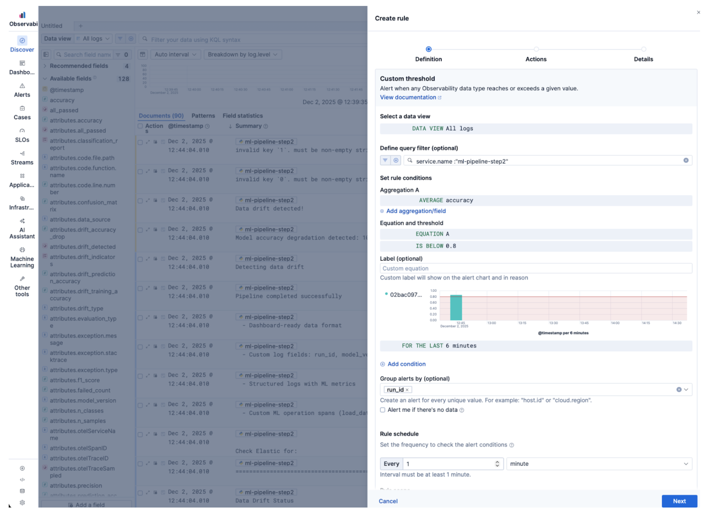 Alerts on custom log metrics