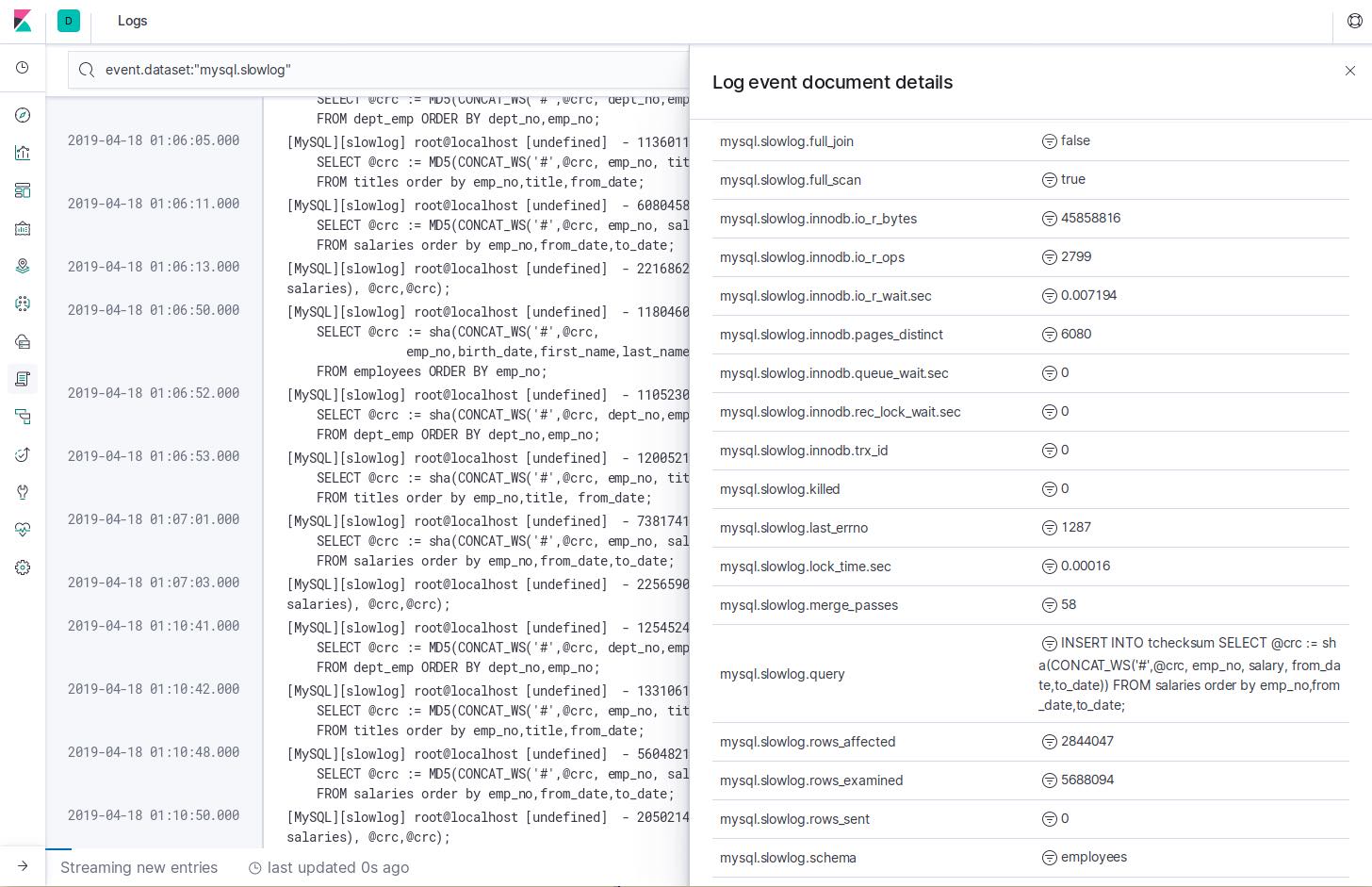 MySQL slowlogs ingested by Filebeat