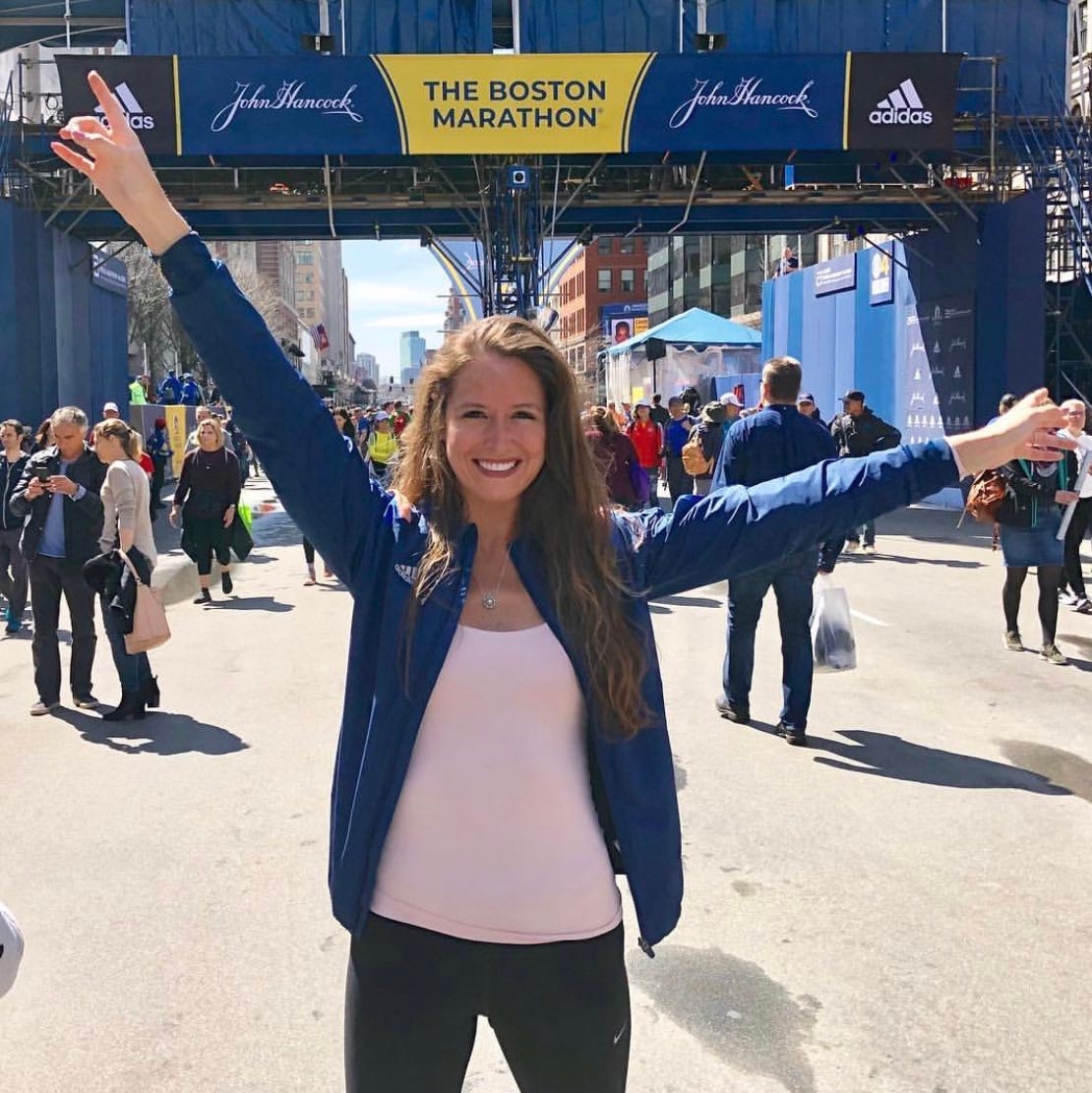 Samantha at the Boston Marathon