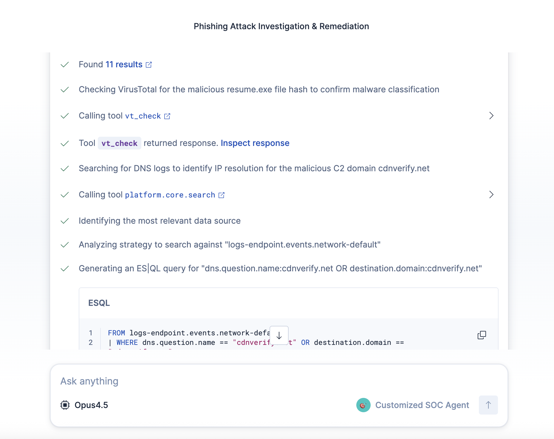 Agent enriches detection with multiple data sources to validate potential malicious activity