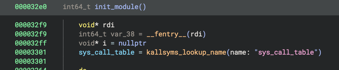 Resolving a pointer to the sys_call_table using kallsyms_lookup_name