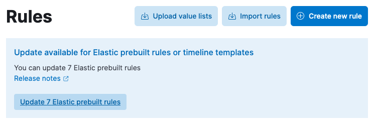 Detection rule updates