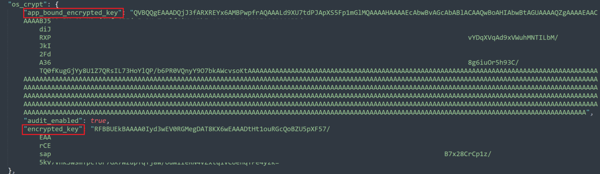 app_bound_encrypted_key extracted from Chrome json file