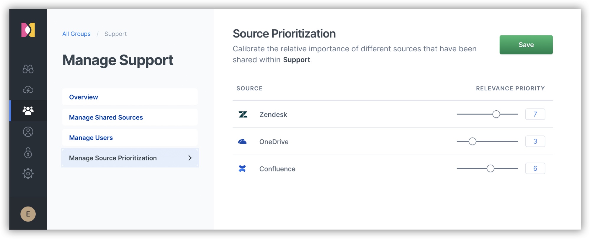 Managing source prioritization