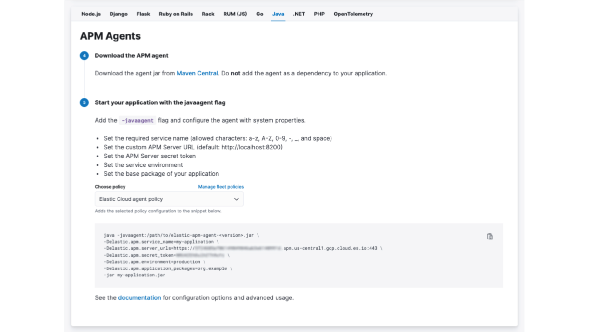 Elastic Observability APM agents