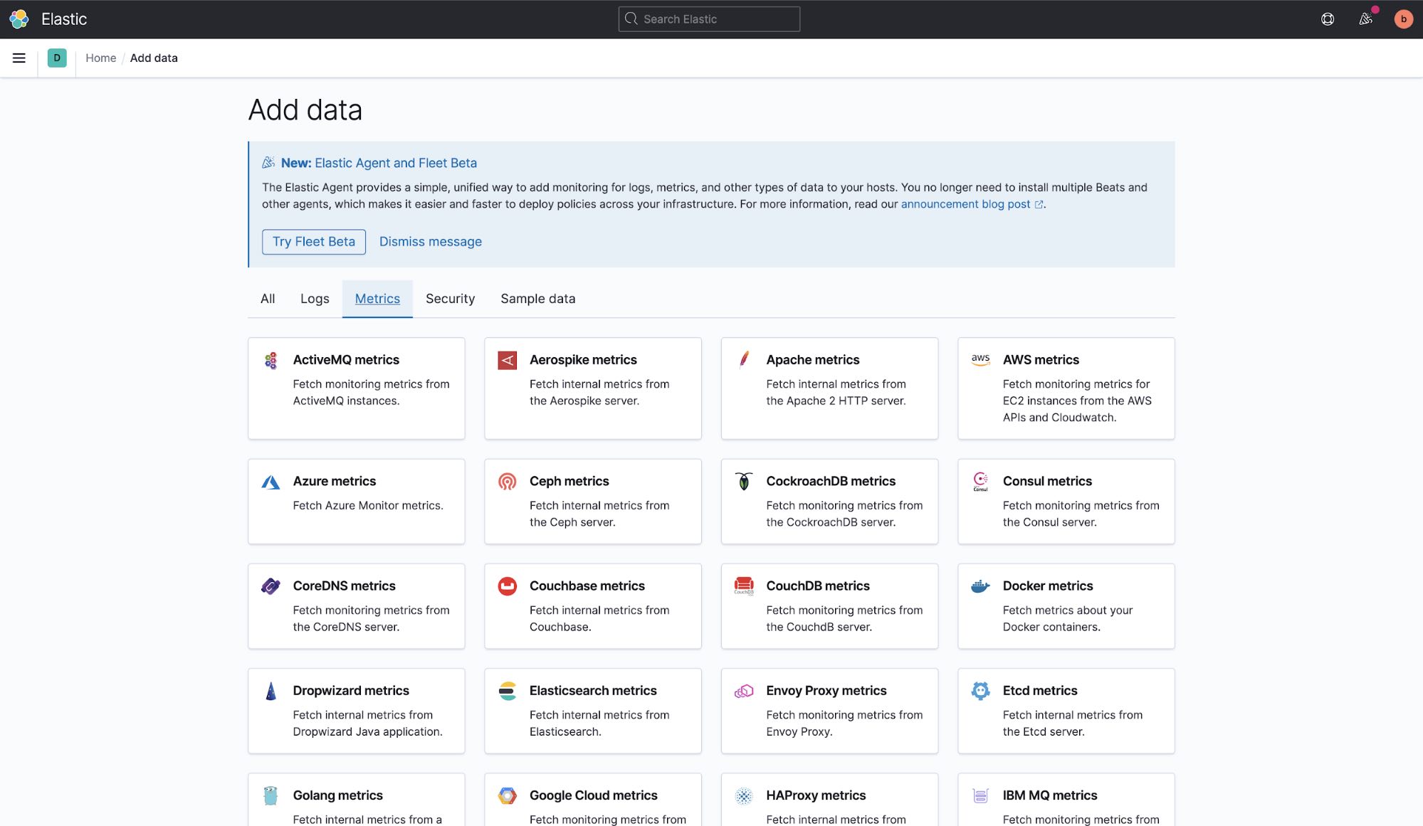 Navigate to Metrics and locate System Metrics