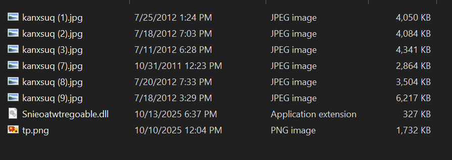 Files dropped on disk