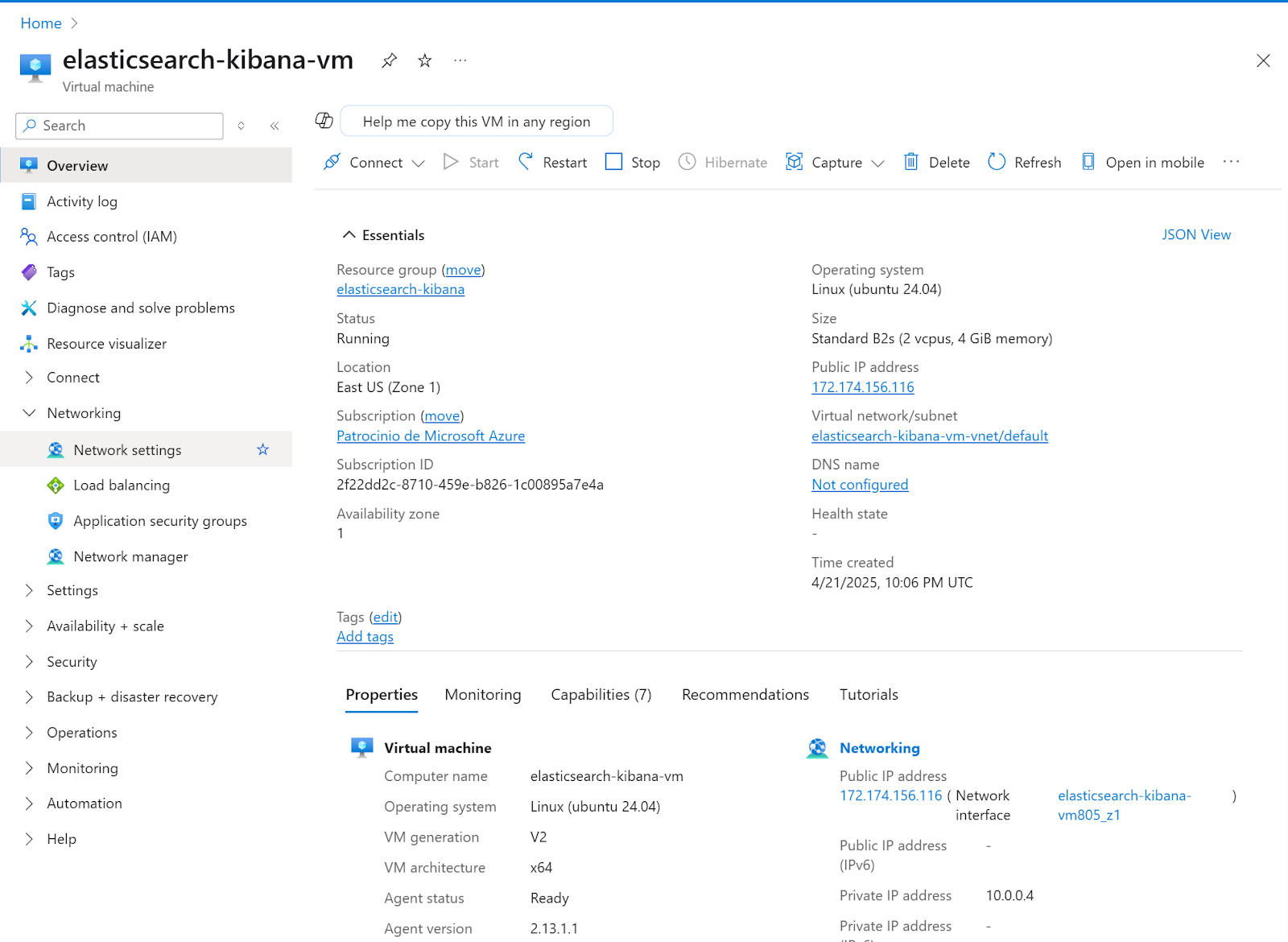 Configuring internet access to Kibana.