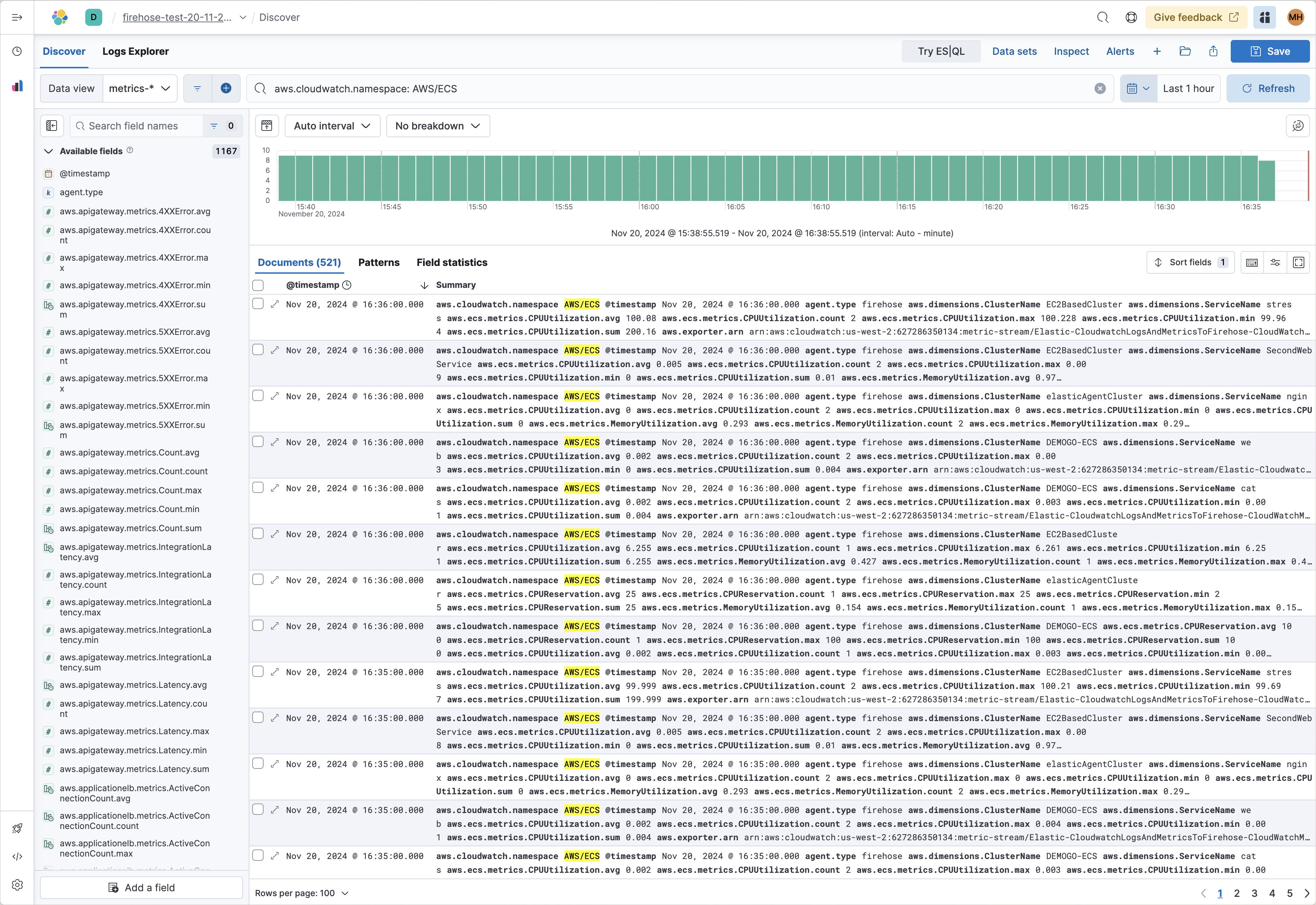 Discover for logs
