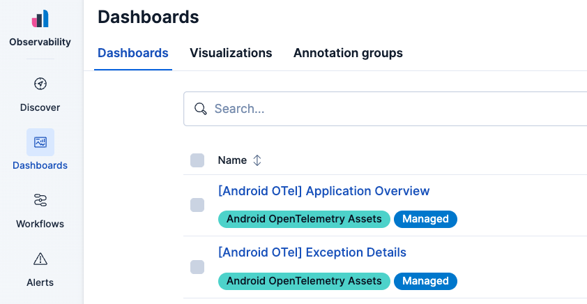 Dashboard list