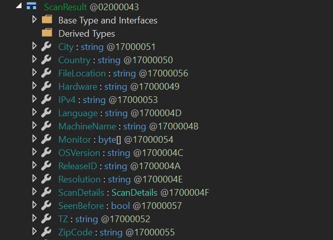 DNSPY view of ScanResult class