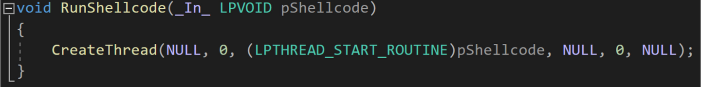 CreateThread == RunShellcode