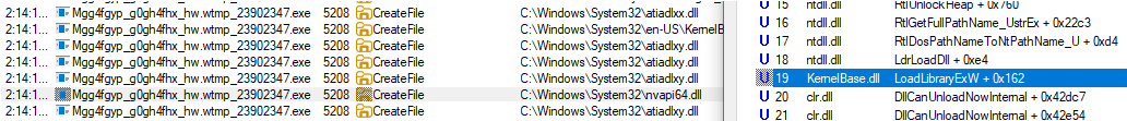 PureMiner loading atiadlxx.dll, atiadlxy.dll, and nvapi64.dll