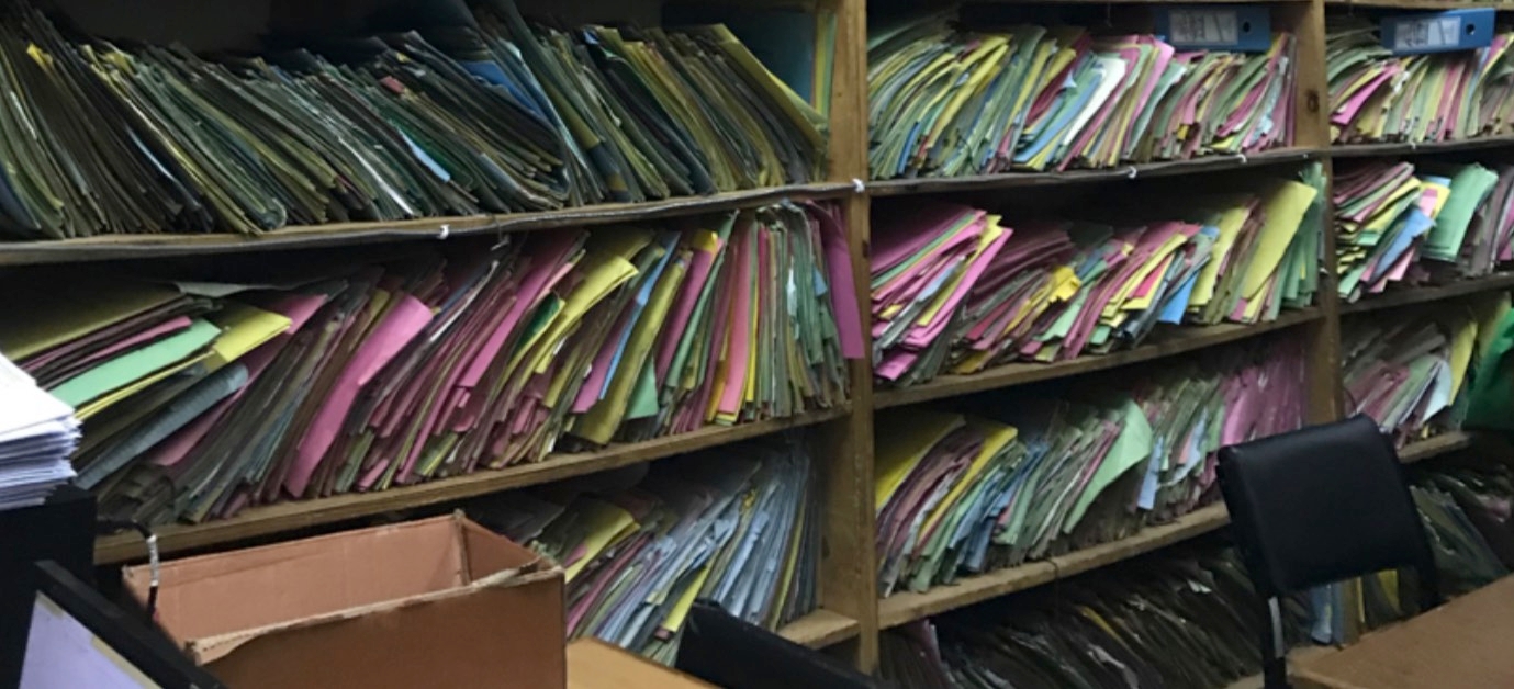 Manual paper filing of records 