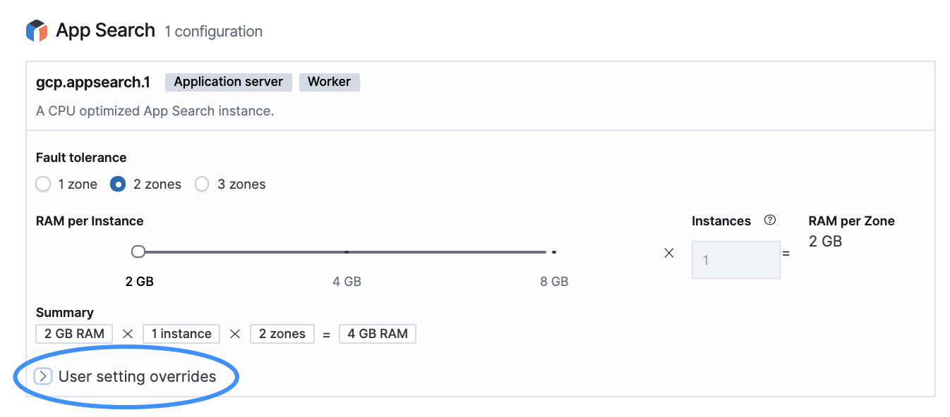 Choose User setting overrides