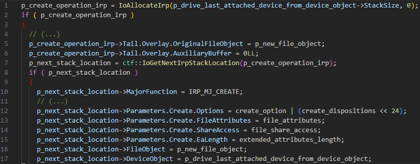 Building new IRP 0x7C68
