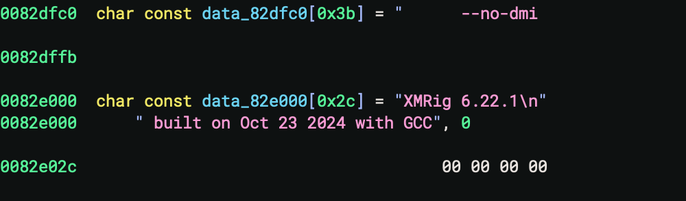 The XMRig version