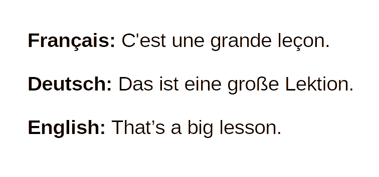 French and German sample text testing OCR on c-cedilla and Eszett diacritics in one image