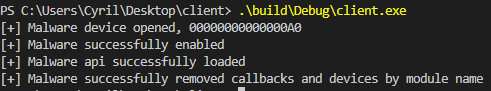Client example output