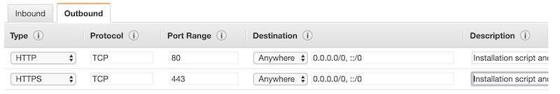 Add outbound traffic ports