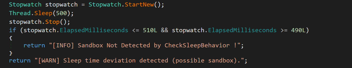 Sandbox detection based on sleep time deviation