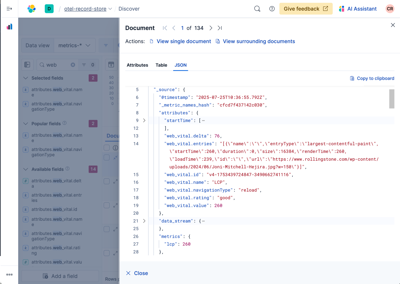 LCP Metric in Discover
