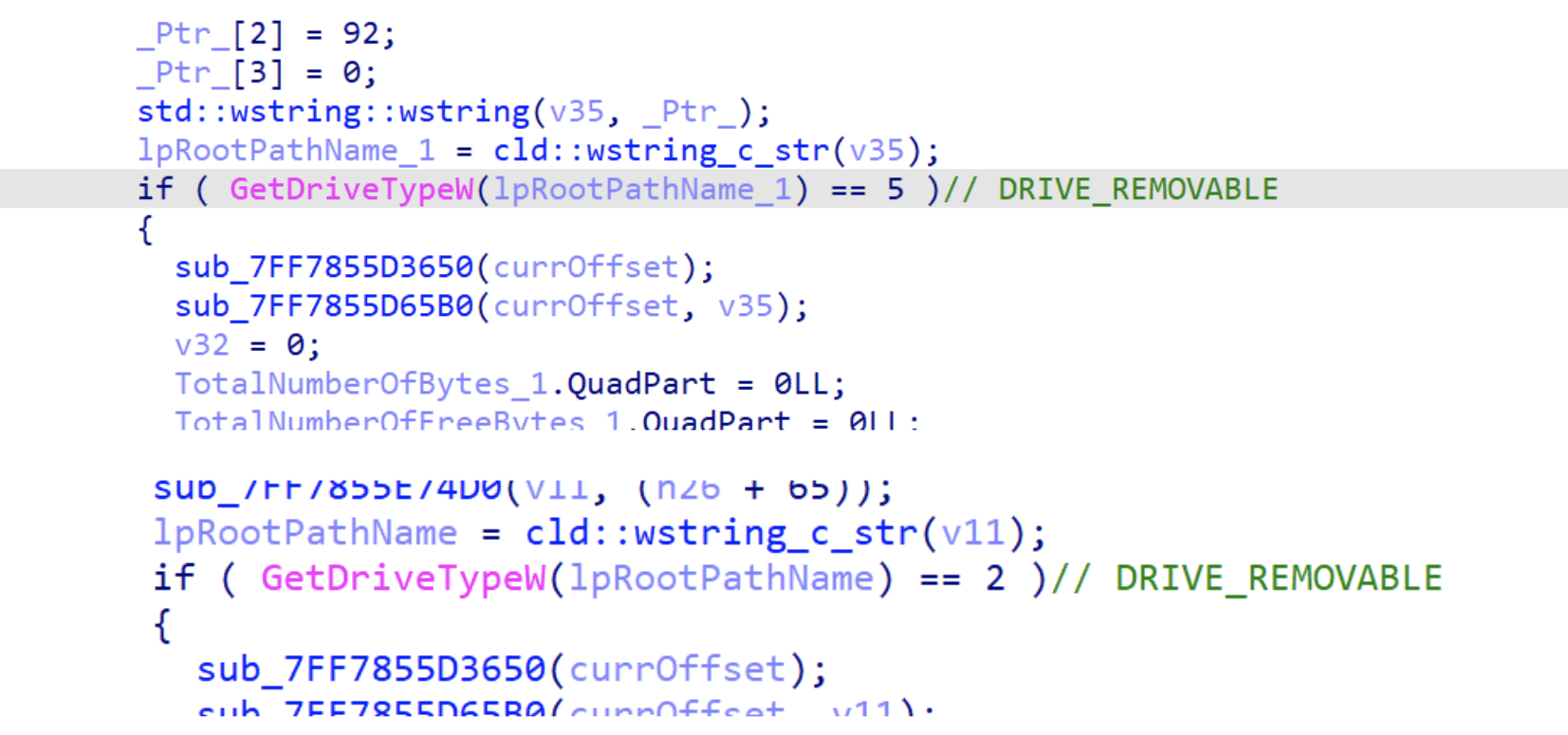 Removable drive infection with lure filenames and file theft by extension