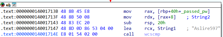 String comparison with command-line password
