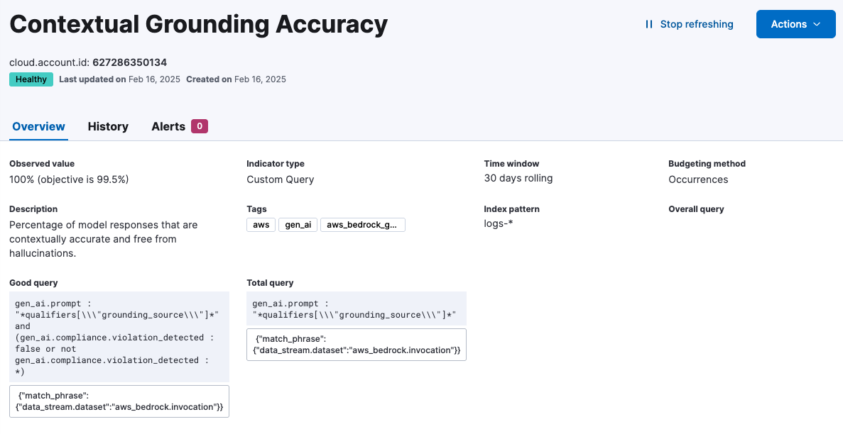 SLO settings for Guardails metrics