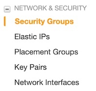 Navigate to Security Groups