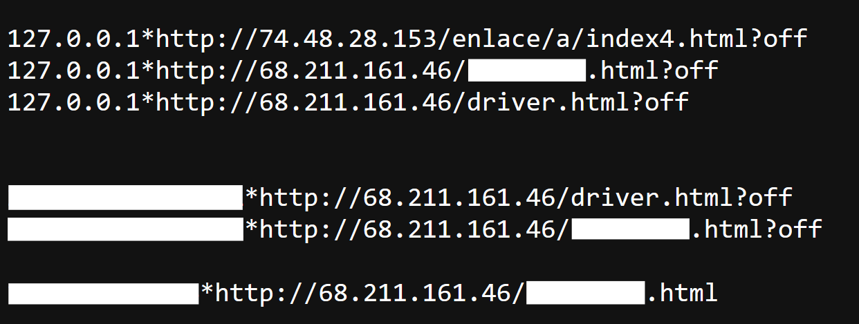 SCMBANKER configuration mapping victim IP addresses to vishing lock-screen pages