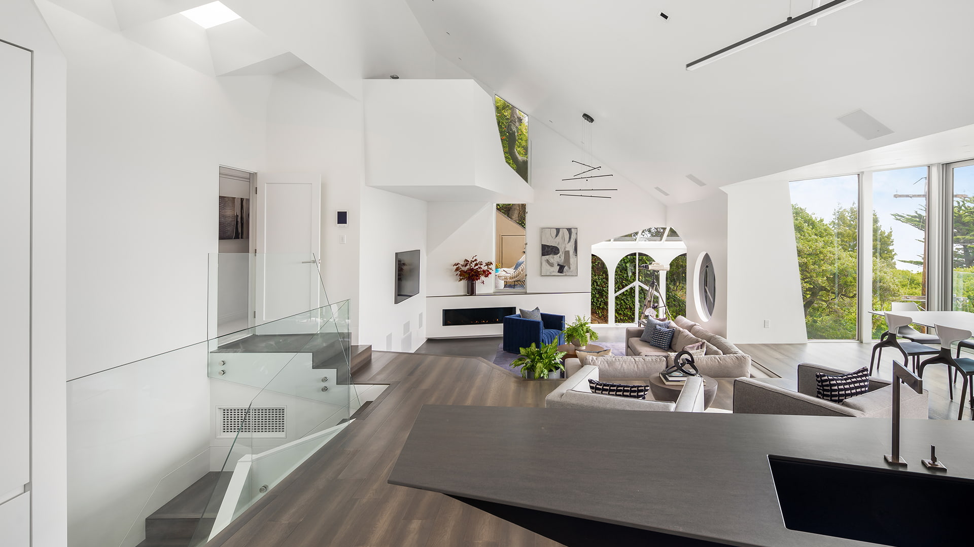 Prospect home with white walls and a dark wood flooring