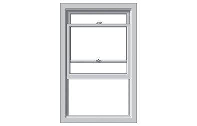 a gray illustration of a single-hung window