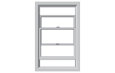 a gray illustration of a double-hung window