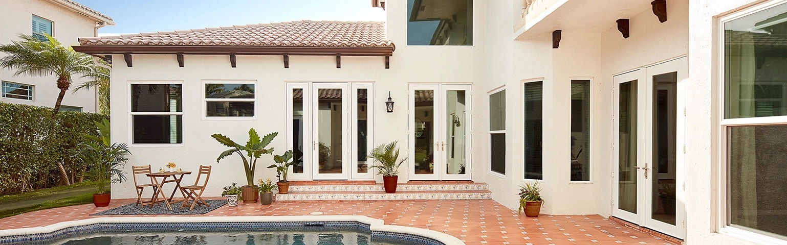 an interior courtyard in a spanish-style
