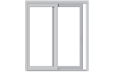 a gray illustration of a sliding patio door