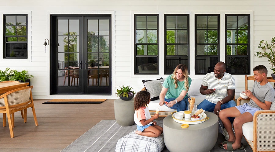 French lifestyle series sliding doors with blinds-between-the-glass